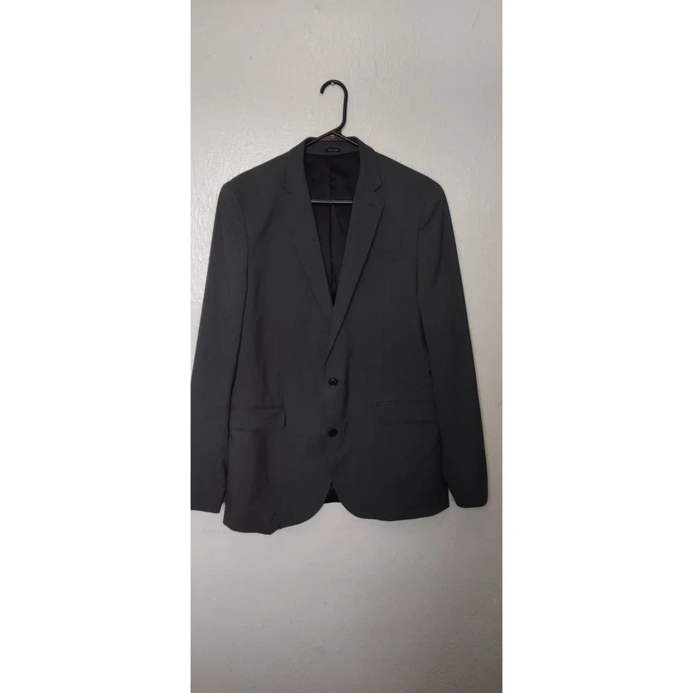 J.Ferrar Slim Men's Sport Coat Blazer Two Button Gray Recycled Polyester  42L